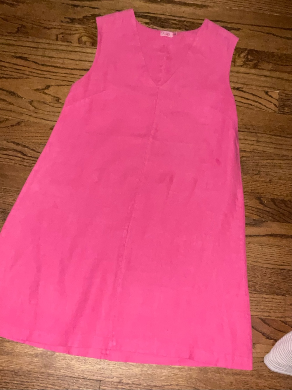 Faherty Hot Pink Sleeveless V-Neck Shift Dress